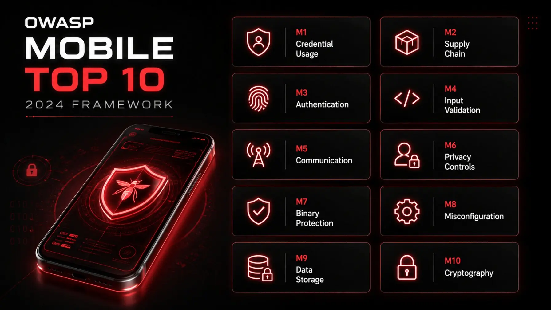 The ten OWASP Mobile Top 10 2024 risk categories