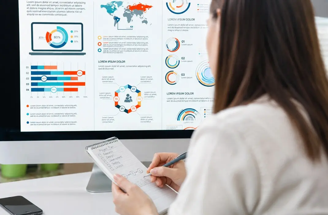 Administrator reviewing a management dashboard on a desktop screen
