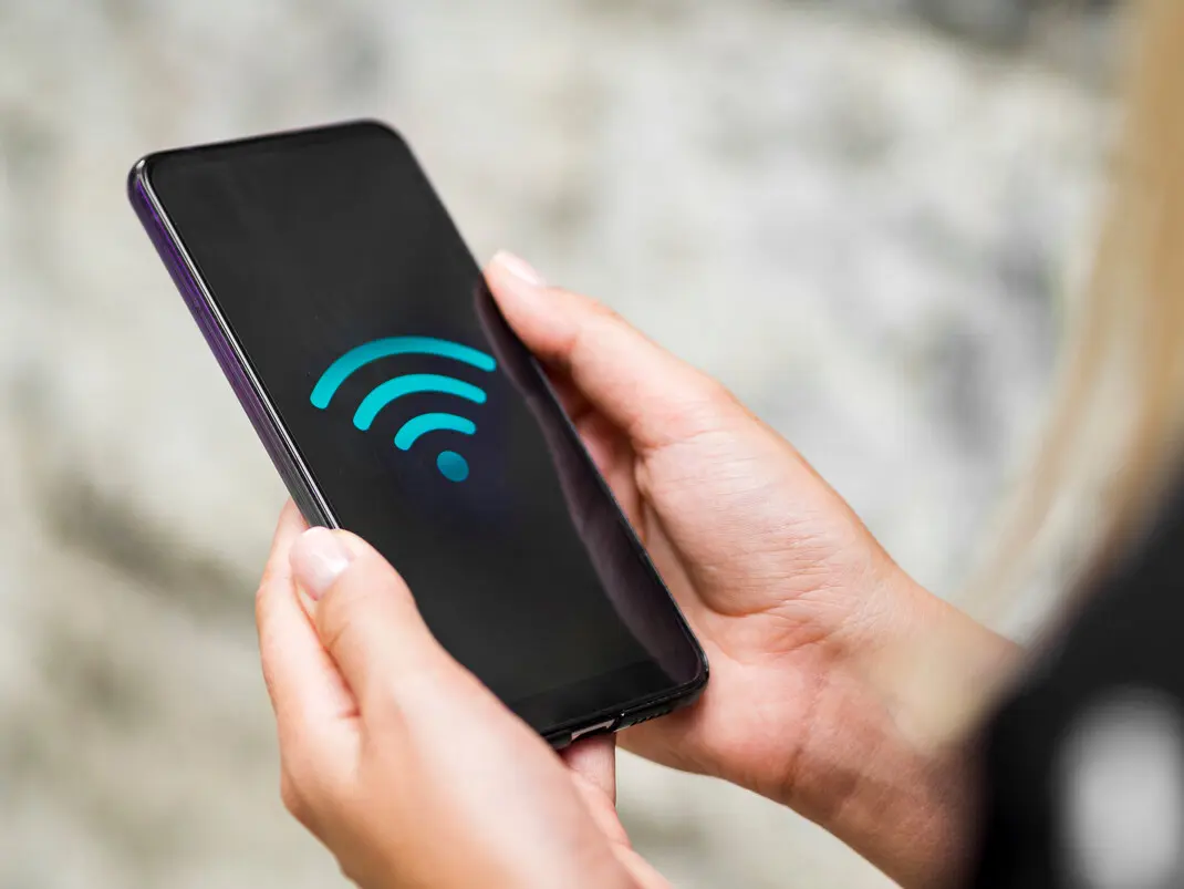 Phone showing a Wi-Fi connection indicator